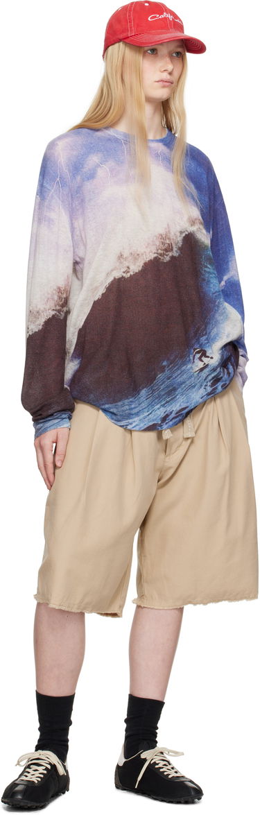 Villapaita ERL ERL Wave Print Knit Sweater Sininen | ERL10N013, 3