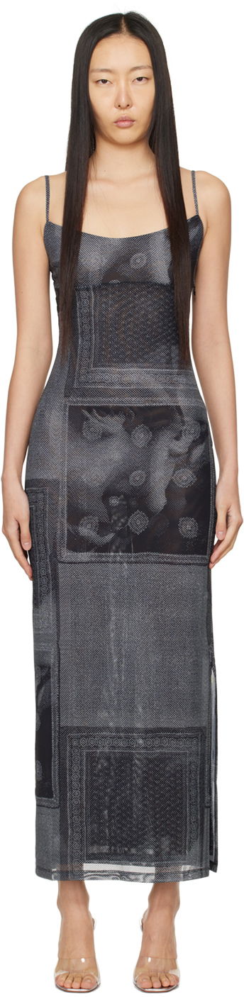 Mekko Miaou Miaou Thais Print Maxi Dress Musta | 5019PM1SCI