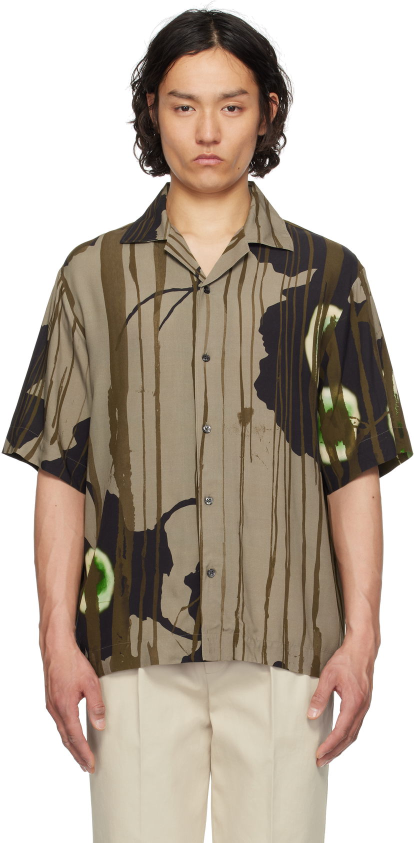 Paita BOSS HUGO Floral Print Shirt Ruskea | 50539329