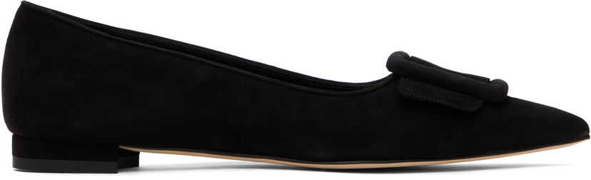 Vaatteet Manolo Blahnik Manolo Blahnik Maysale Suede Ballerina Flats Musta | 322-2402