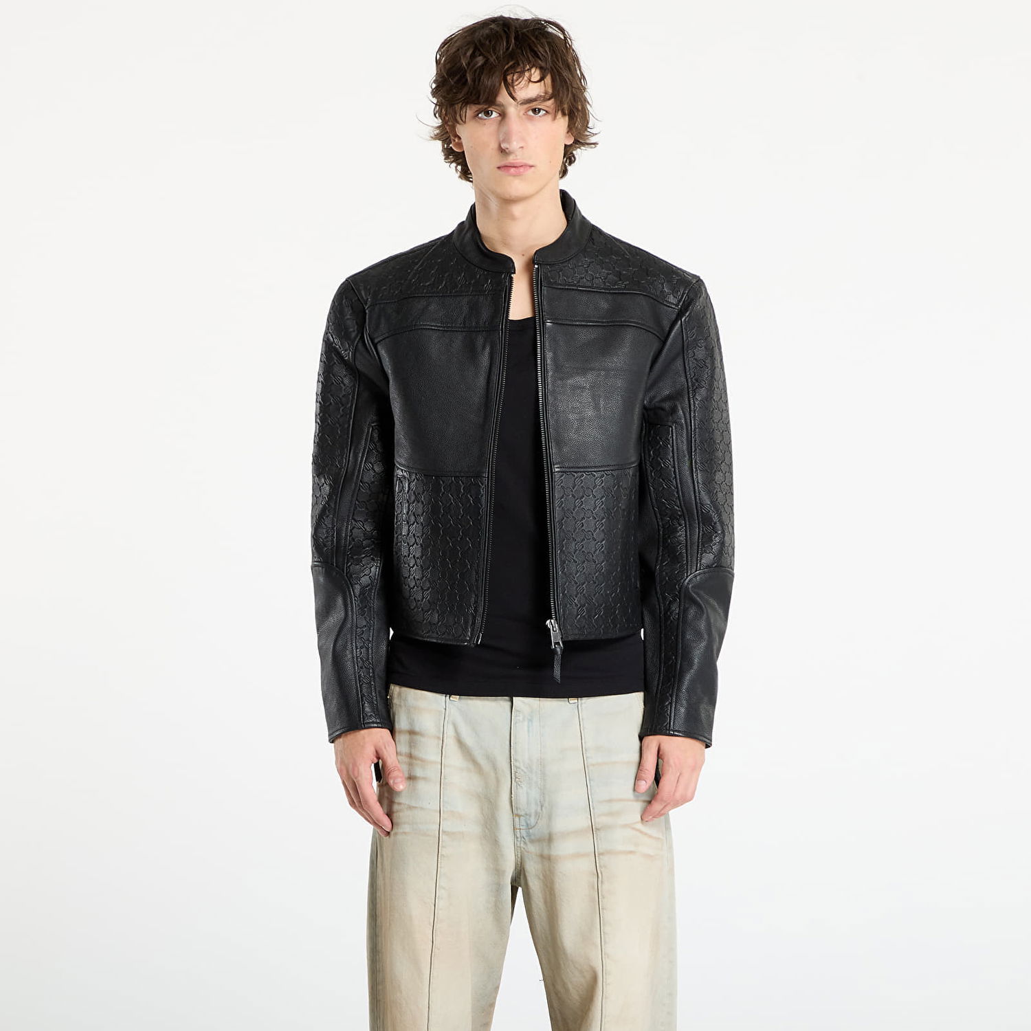 Takki DAILY PAPER Daily Paper Structured Leather Jacket Musta | 2521019, 0