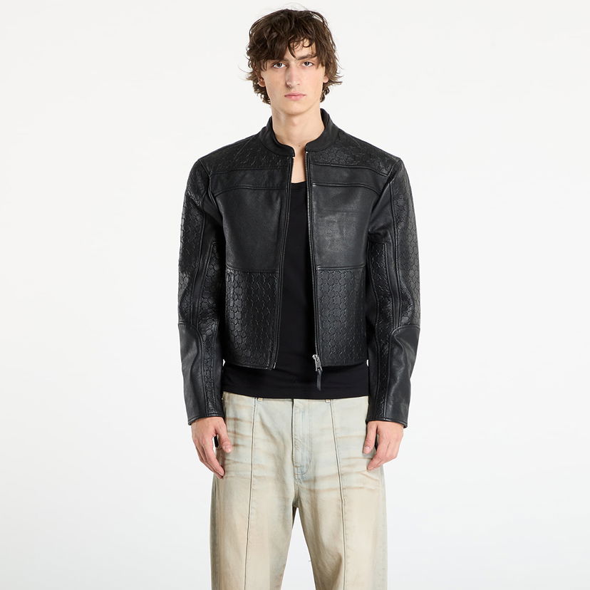 Takki DAILY PAPER Daily Paper Structured Leather Jacket Musta | 2521019