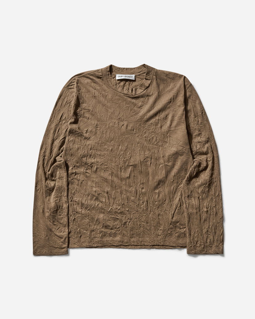 T-paita OUR LEGACY Big Longsleeve Crinkle T-Shirt Ruskea | M2256BOC 001