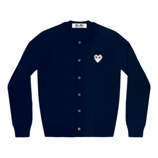 Villapaita Comme des Garçons COMME des GARCONS PLAY Cardigan with White Heart Tummansininen | AZ-N061-051-2