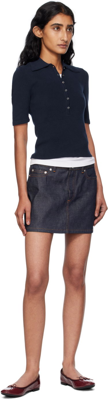 Poolopaita A.P.C. A.P.C. Joelle Knit Polo Tummansininen | COGDK-F23421, 3