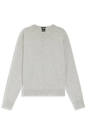 Villapaita BOSS Relaxed-fit 100% Cashmere Sweater Harmaa | 50547883