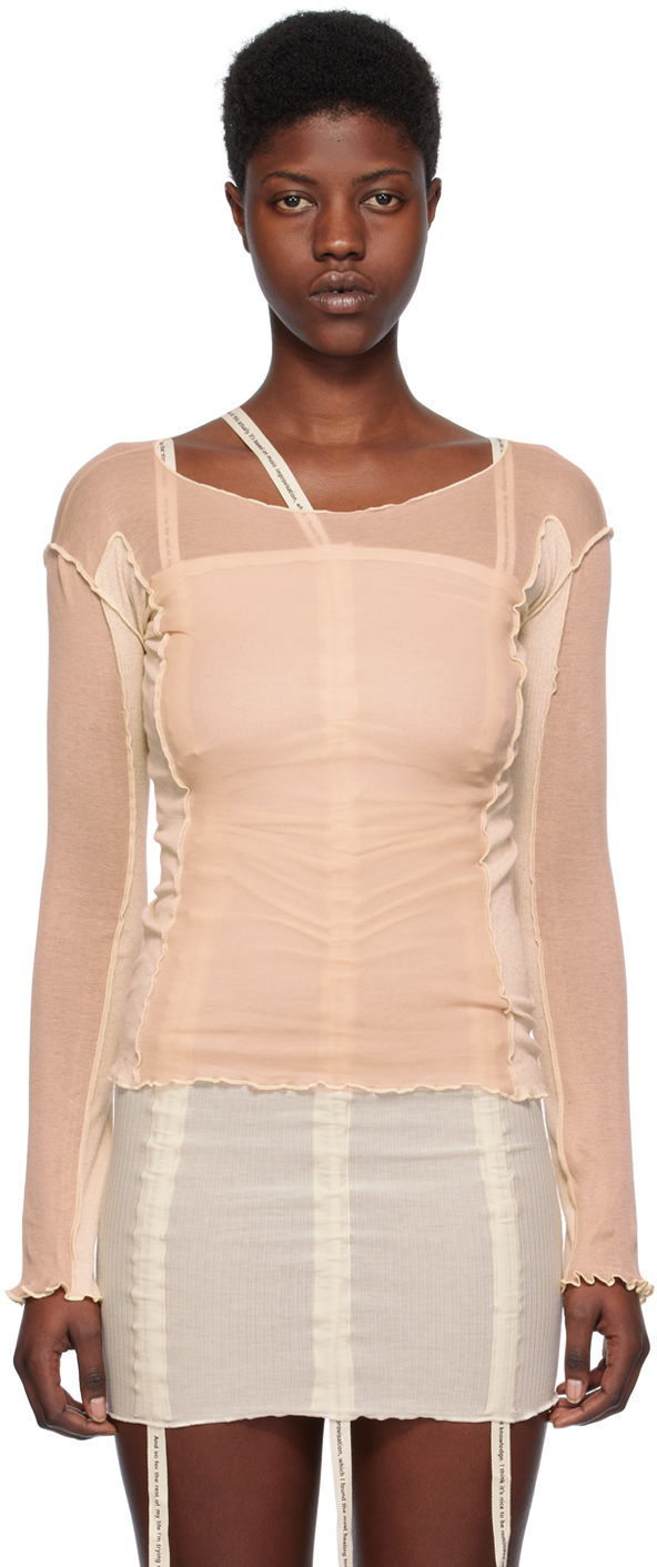 Tankkitoppi Baserange Baserange Sun Long Sleeve T-Shirt Beige | TOSU-CG-SP2