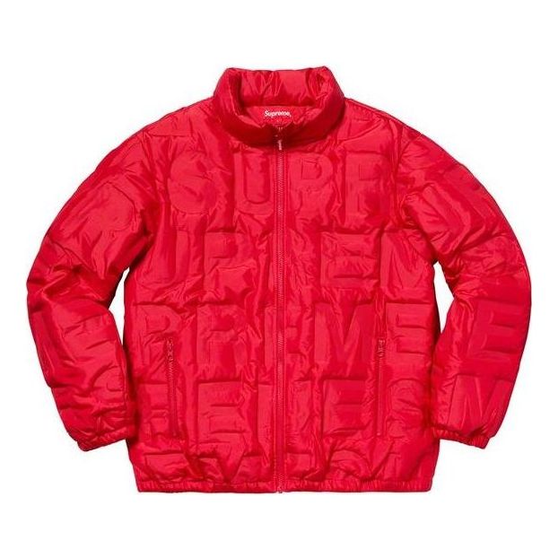 Puffer takki Supreme Logo Embossed Puffy Jacket Punainen | SUP-SS19-017