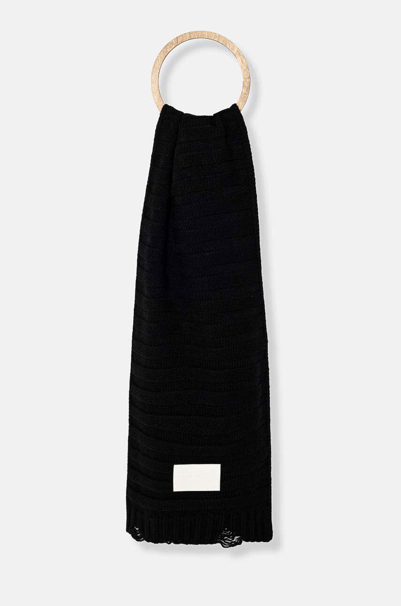 Huivi Maison Margiela Wool Scarf With Applique Musta | S52TE0054.M13040