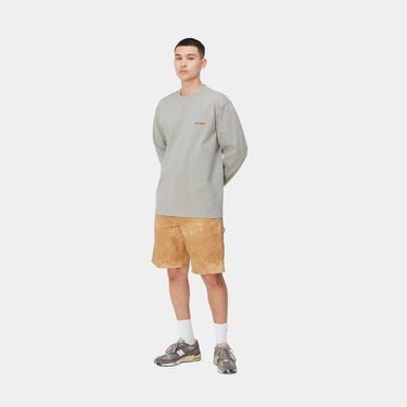 T-paita Carhartt WIP L/S American Script T-Shirt "Grey Heather" Harmaa | I029955_V6_XX, 2