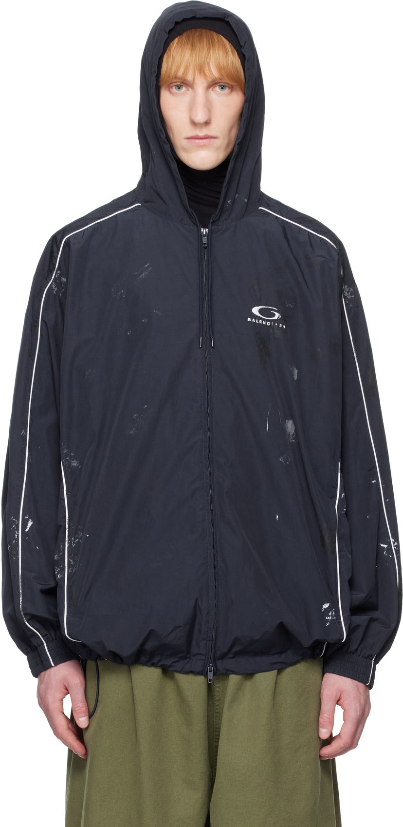 Tuulitakki Balenciaga Balenciaga Painter Track Jacket Musta | 814394TPQ38