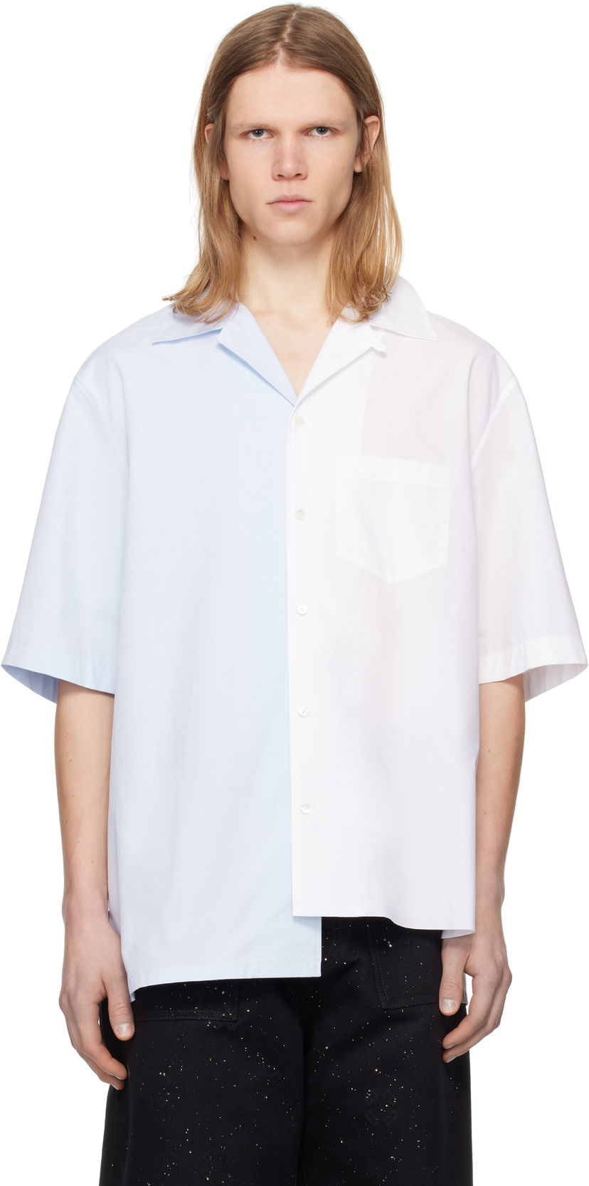 Paita LANVIN Lanvin Bicolor Asymmetric Shirt Sininen | RM-SI0014-6043-P25
