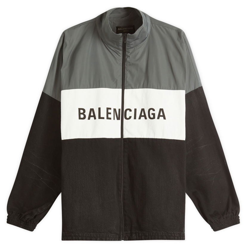 Tuulitakki Balenciaga Balenciaga Denim Zip-Up Jacket, Large Musta | 822843-TRW58-6412