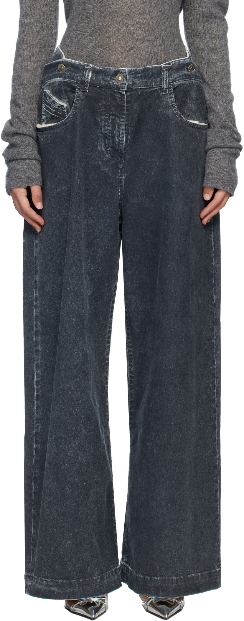 Jeans The Attico The Attico Long Wide-Leg Jeans Sininen | 250WCP00190 DDD100AA