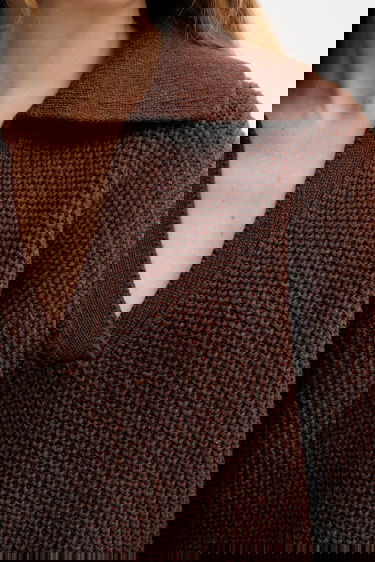 Villapaita Barbour Barbour ROBYN Wool Blend Collared Sweater Ruskea | LKN1675, 5