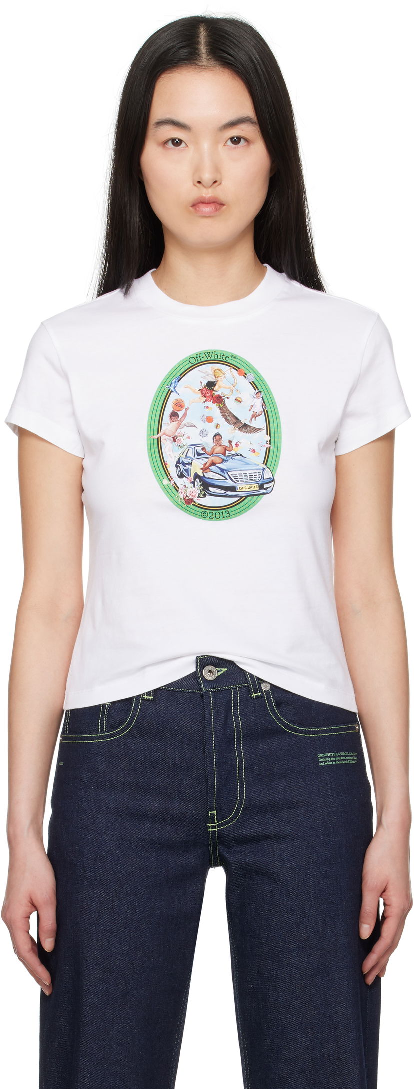 T-paita Off-White Off-White Oval Fresco T-Shirt Valkoinen | OWAA112S25JER0010184