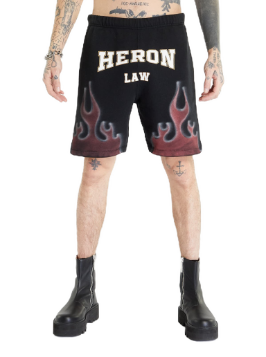 Shortsit HERON PRESTON Heron Law Flames Sweatshorts Musta | HMCI011S23JER0041025