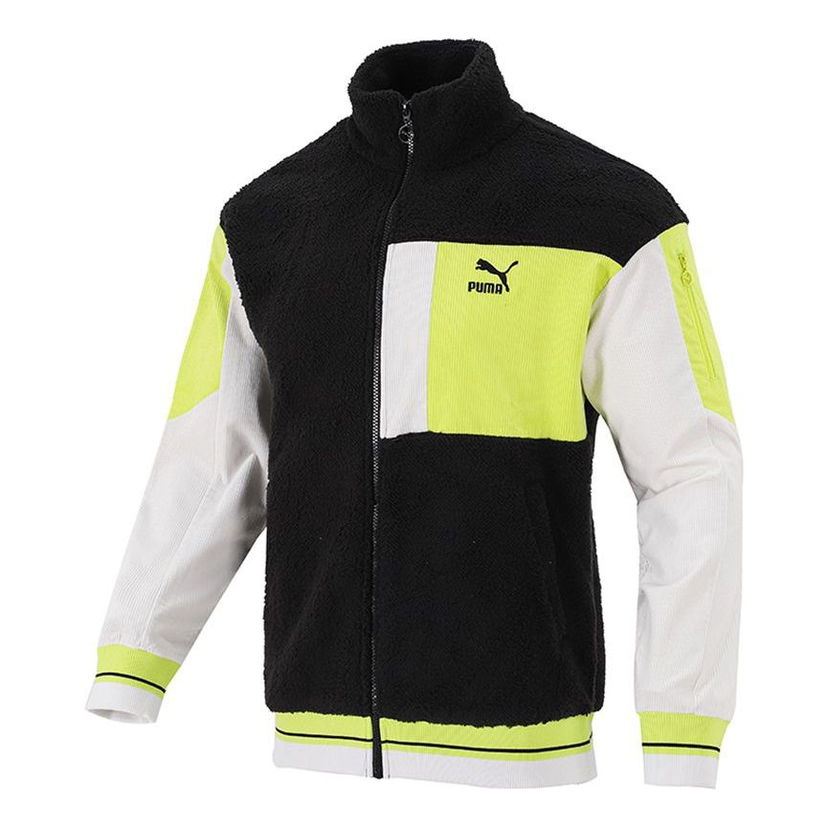 Villapaita Puma Puma Retro Sherpa Colorblock Jacket Musta | 534678-01