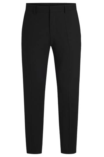 Housut BOSS Slim-Fit Stretch Virgin Wool Trousers Musta | 50480009
