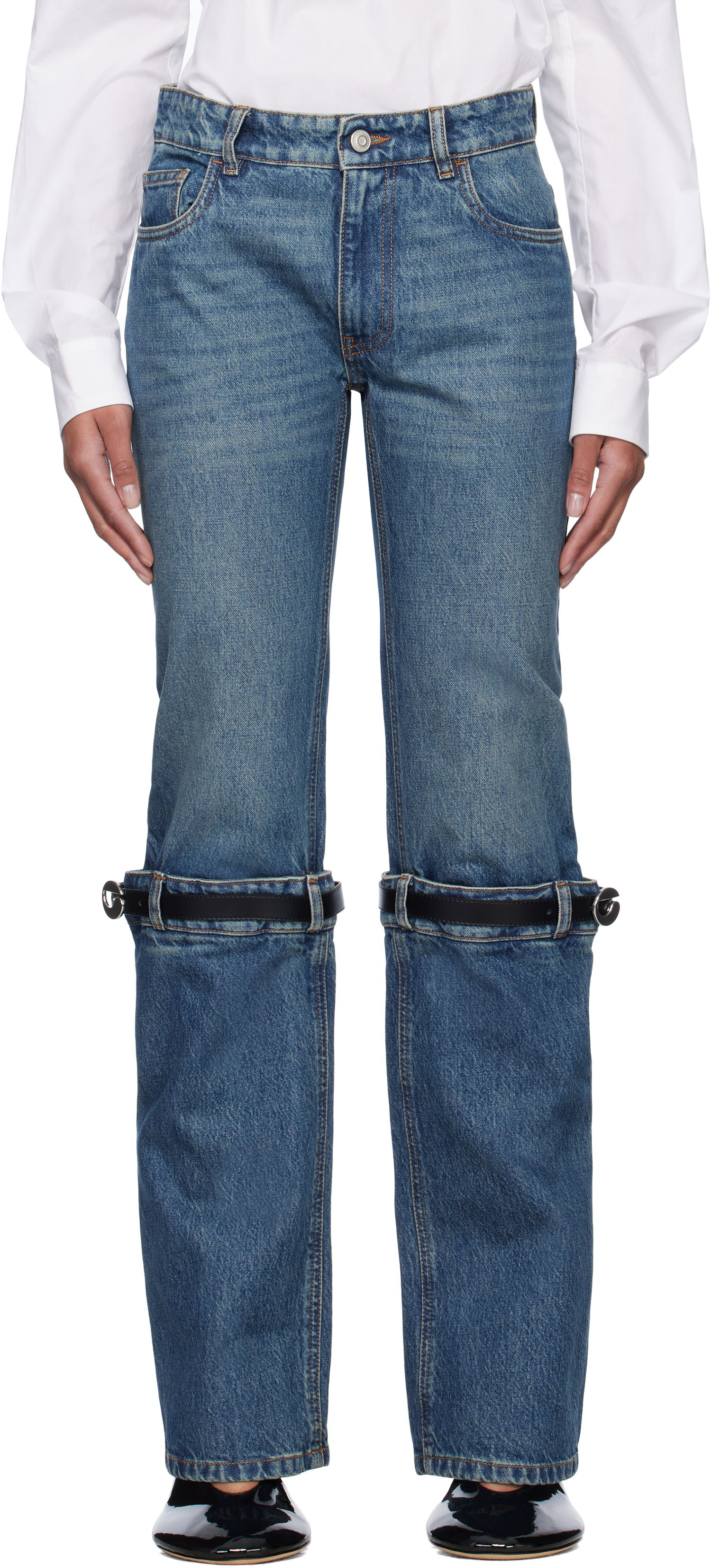 Jeans Coperni Coperni Hybrid Jeans with Straps Sininen | COPP32F2014, 0