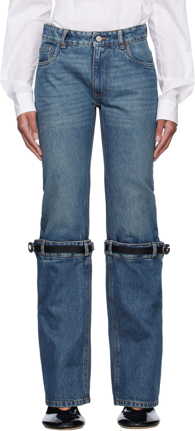Jeans Coperni Coperni Hybrid Jeans with Straps Sininen | COPP32F2014