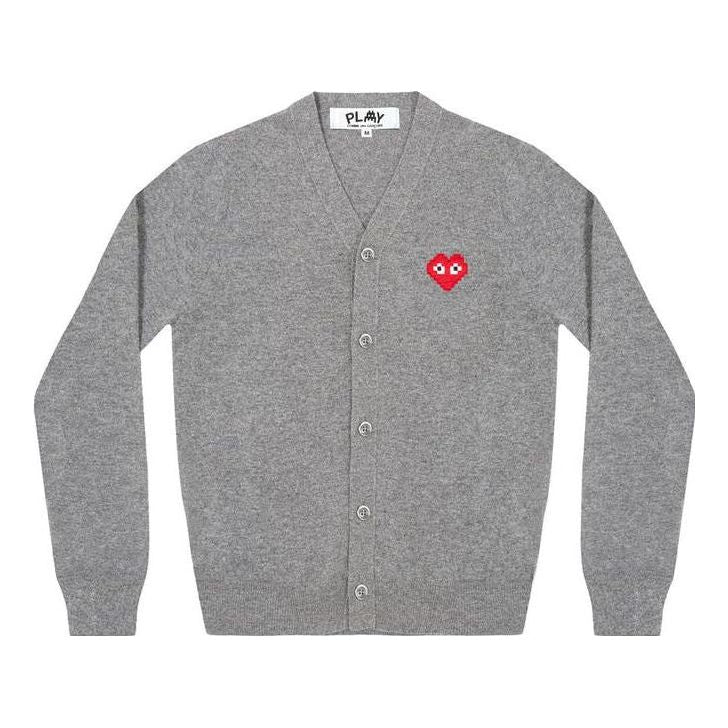 Villapaita Comme des Garçons Invader Heart Logo Cardigan Harmaa | AZ-N084-051-2, 0