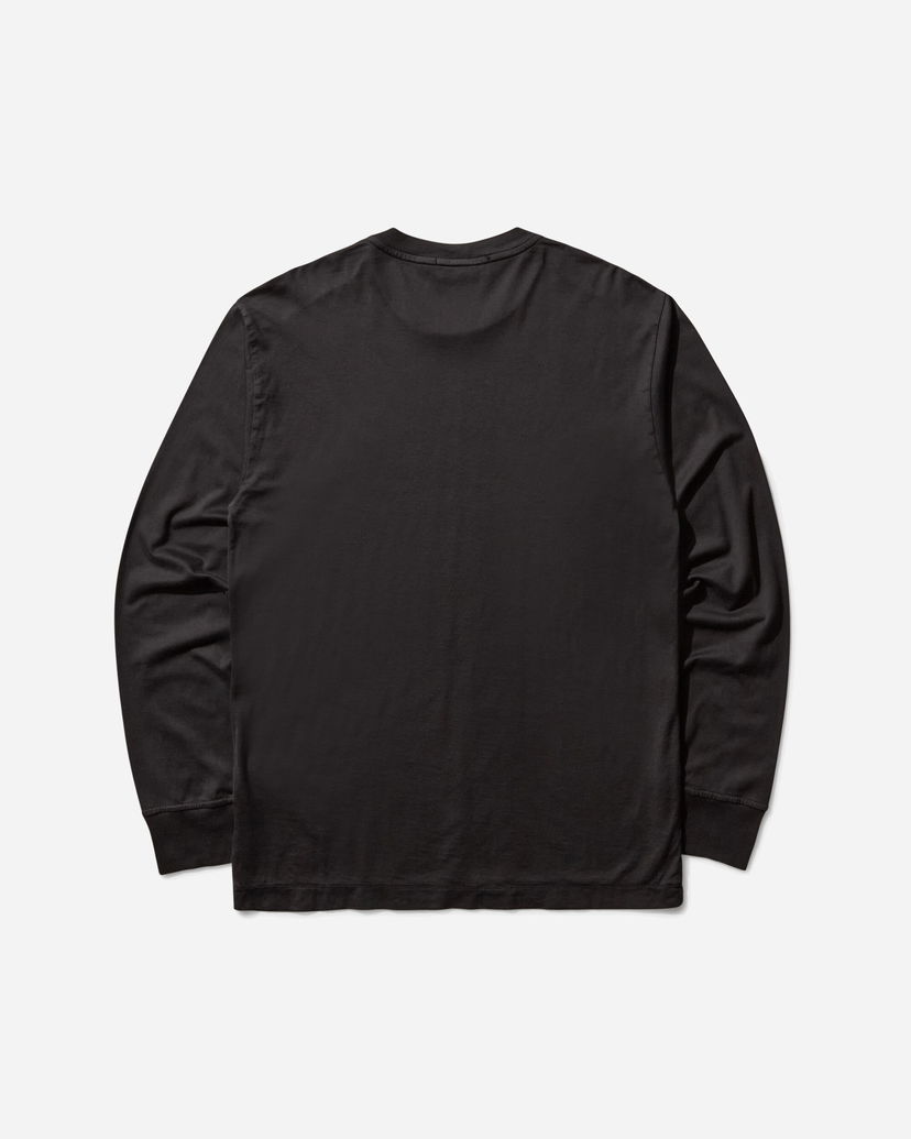 T-paita Stone Island Garment Dyed Logo Longsleeve T-Shirt Black Musta | K2S15-2100028-S0013 V0029