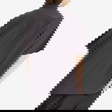 Paita BEAMS Beams Plus Textured Ripstop Short Sleeve Shirt, Size Large Harmaa | 3801-0186-139-79, 3