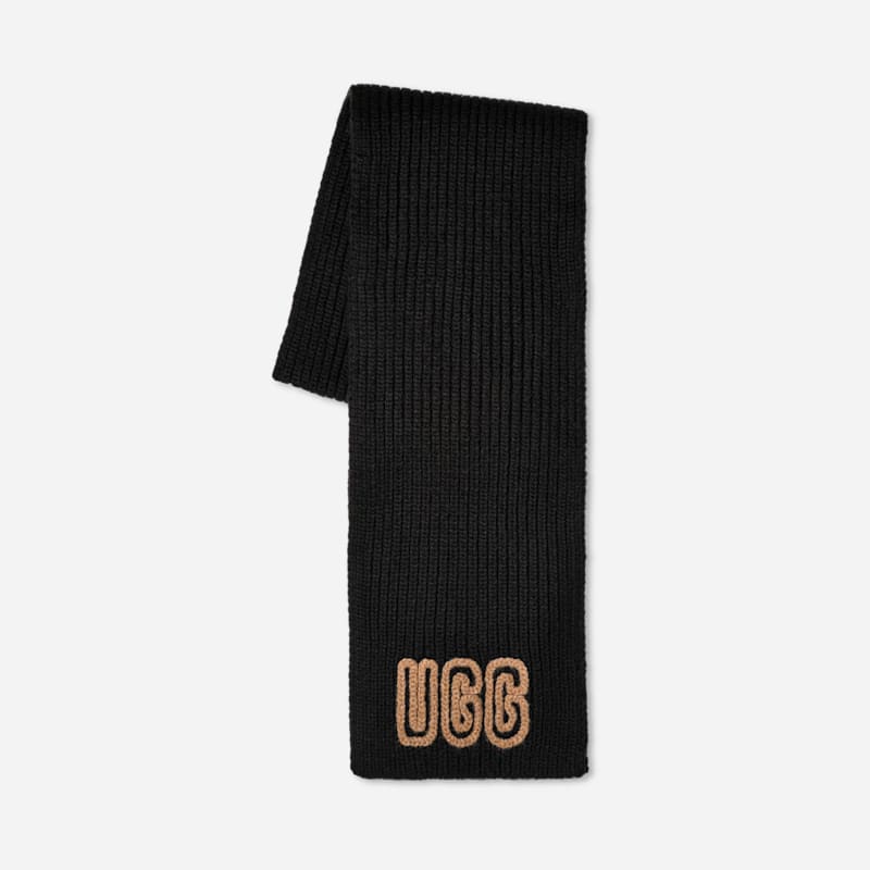 Huivi UGG Chunky Knit Ribbed Scarf Musta | 102787-BLK, 1