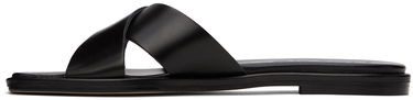 Asusteet Aeyde Aeyde Sonia Leather Crisscross Slide Sandals Musta | A11-FS-BRNS08FL62-SS24-800-001, 2