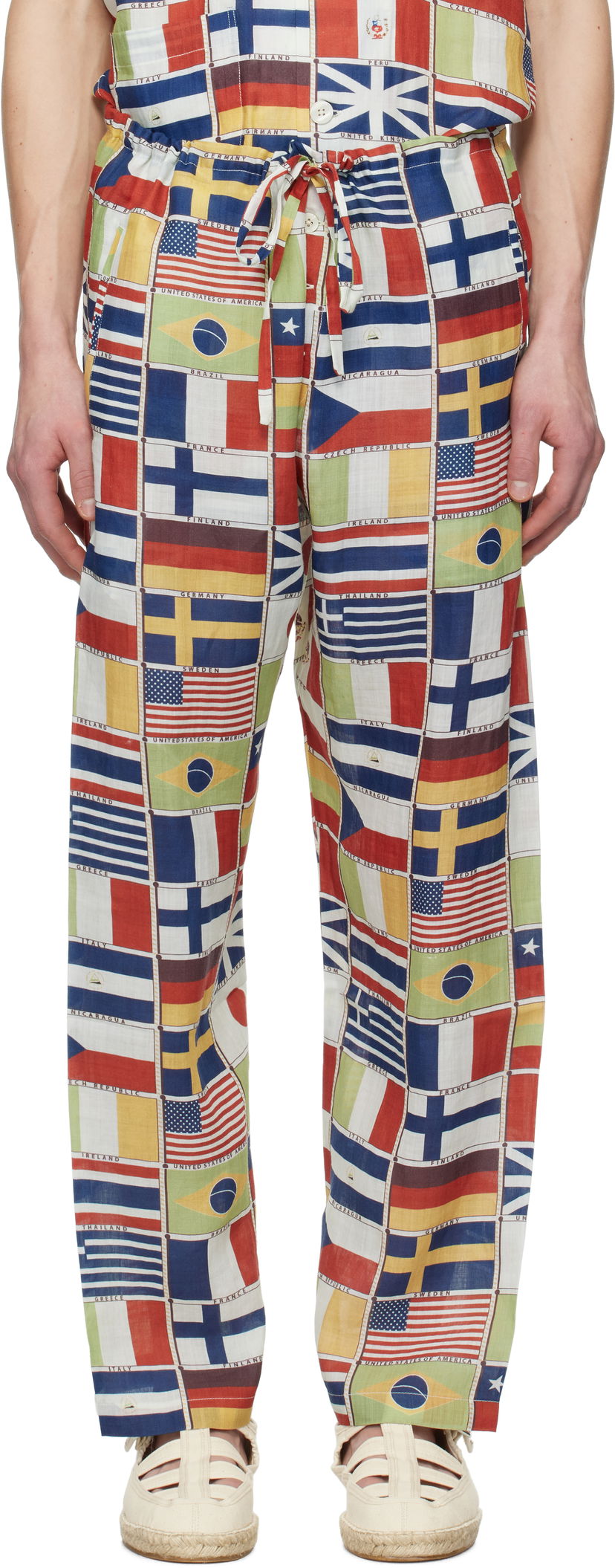 Haalari Bode Bode International Print Drawstring Trousers Monivärinen | MRS25BT068