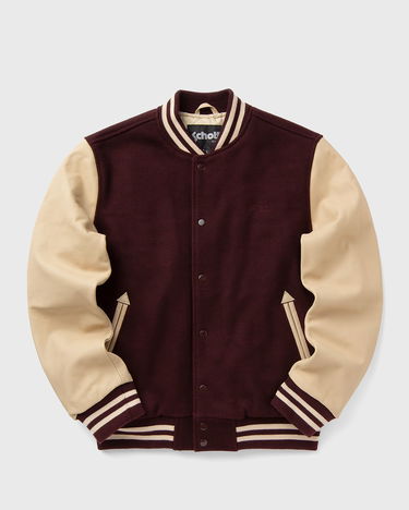 Takki Schott NYC Varsity Jacket Burgundia | LC8705-BORDEAUX-BEIGE, 1