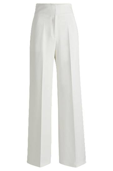 Housut BOSS High-Waisted Flared Trousers Valkoinen | 50513960