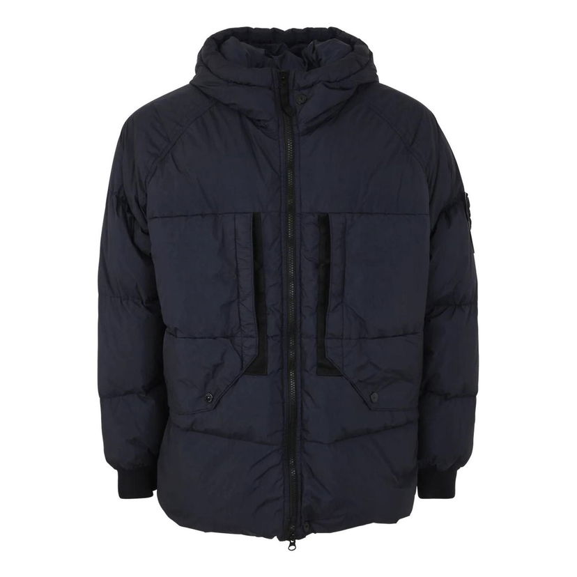 Puffer takki Stone Island Zip-Up Puffer Jacket Tummansininen | 791540723-V0020
