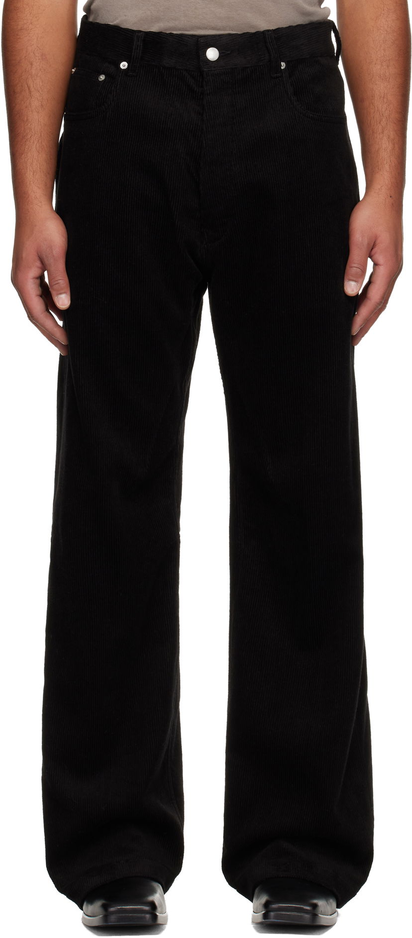 Housut Rick Owens Corduroy Concordians Geth Trousers Musta | RU02E1333 MLC9