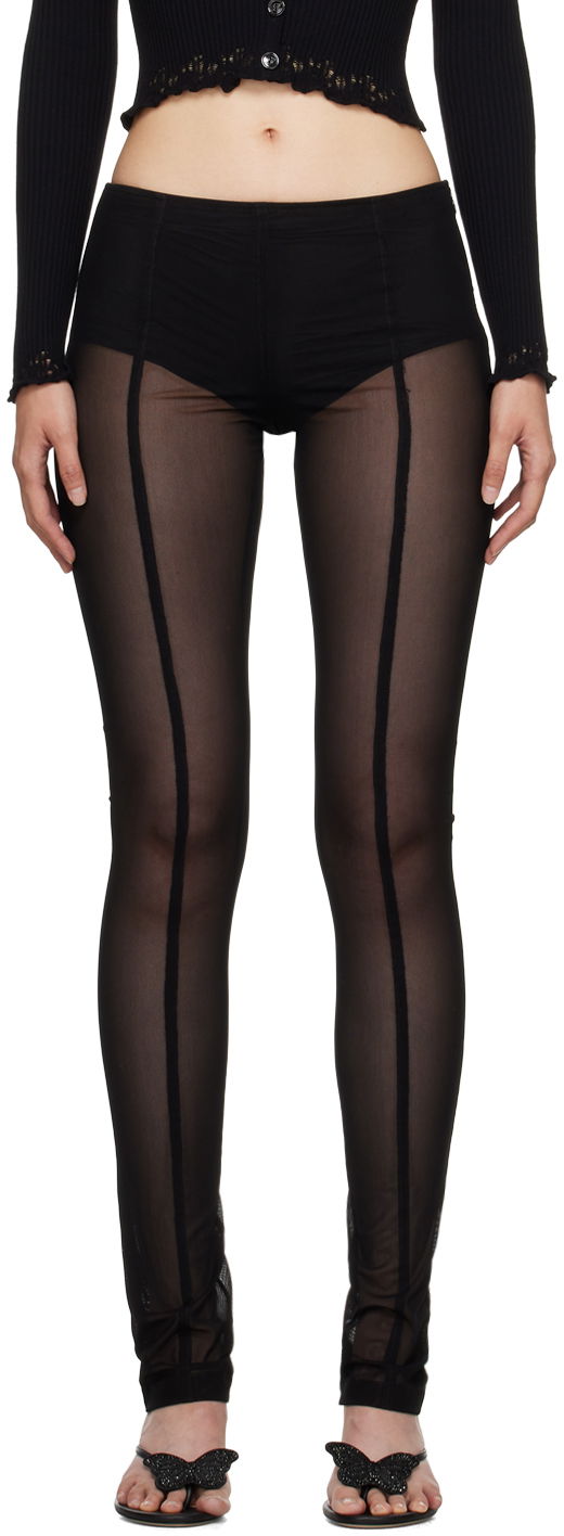Leggingsit Blumarine Blumarine Sheer Panel Leggings Musta | A344P013A