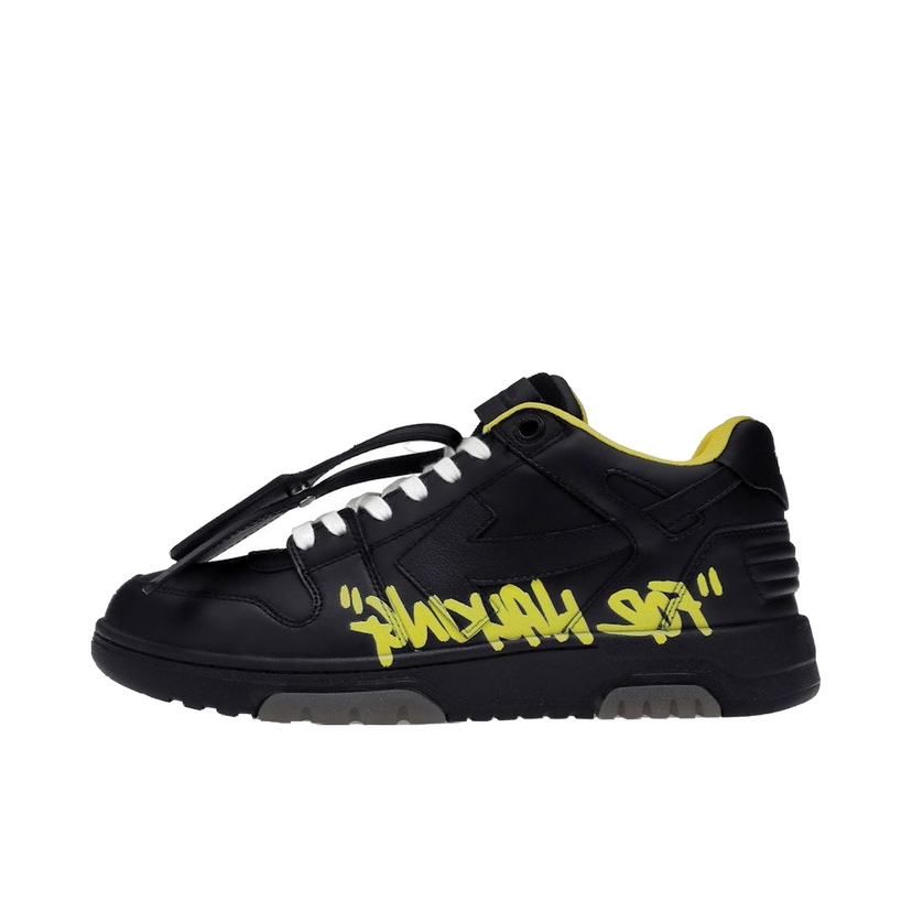 Tennarit ja kengät Off-White Out Of Office "OOO" Low Tops For Walking Black Yellow Musta | OMIA189S22LEA0031018