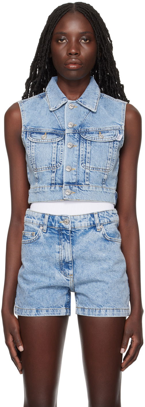 Liivi Moschino Moschino Jeans Faded Denim Vest Sininen | 0505 3236