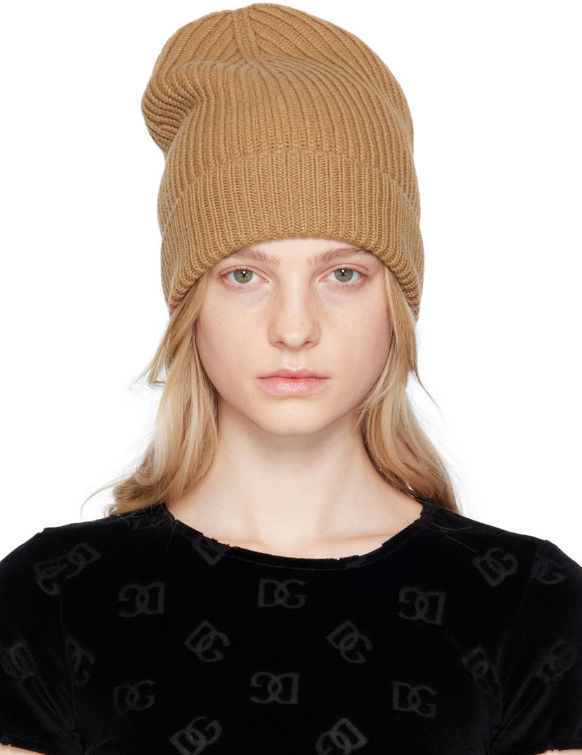 Pipo Dolce & Gabbana Beige Ribbed Beanie Beige | FXL68T JFMU9