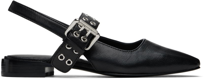 Vaatteet rag & bone Rag & Bone Astra Leather Slingback Slippers Musta | WFF24SF002TB2