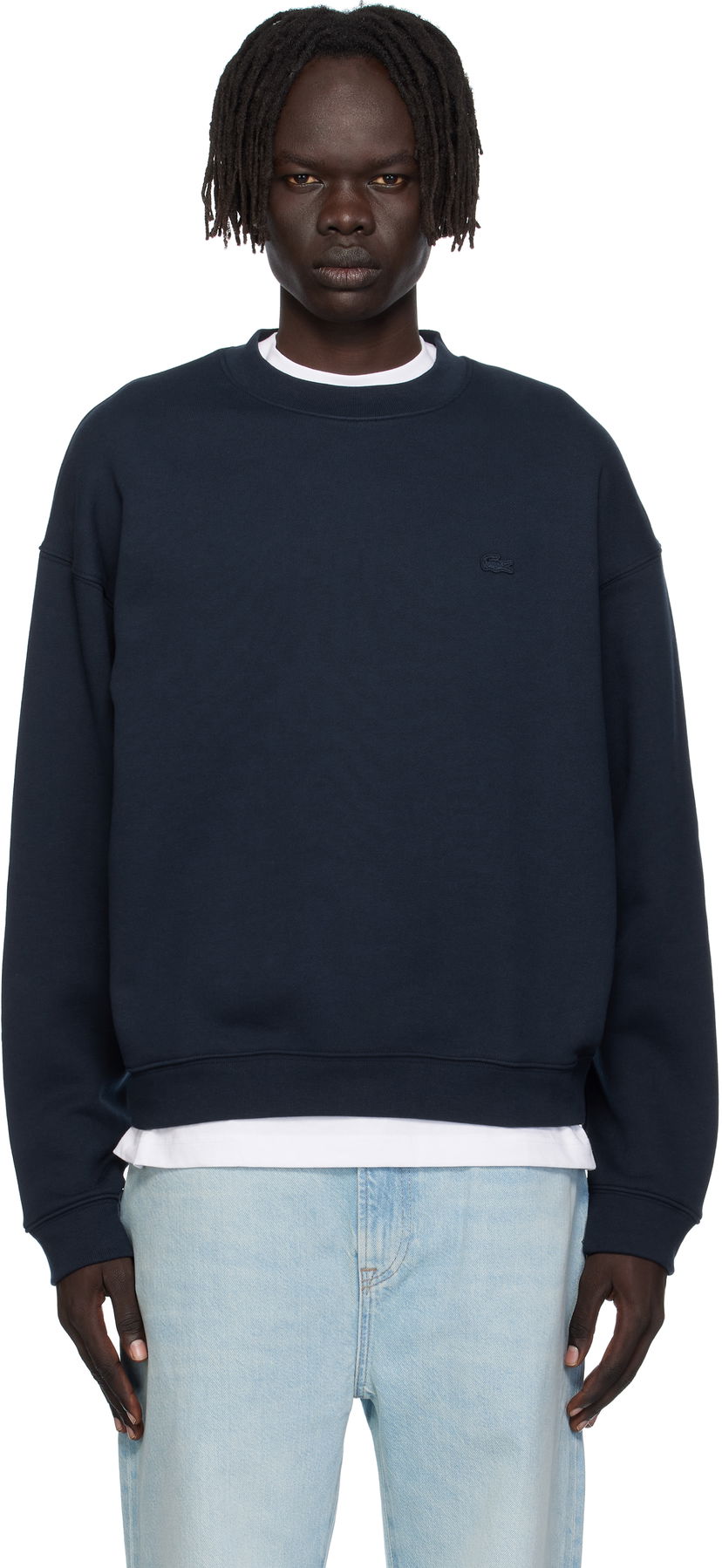 Huppari Lacoste Lacoste Croc Signature Sweatshirt Tummansininen | SH7745_166
