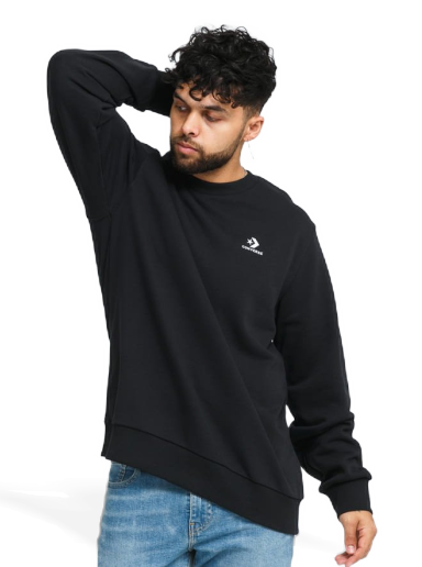 Huppari Converse Embroidered Crew Ft Musta | 10020345-A01