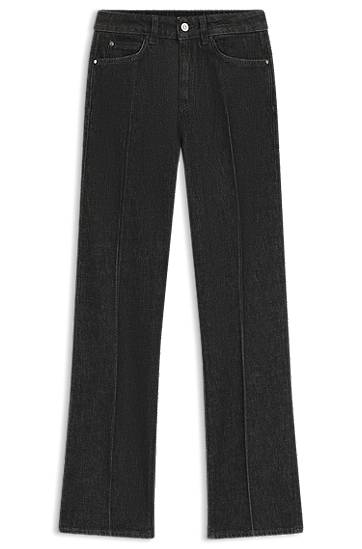 Jeans BOSS Slim-fit marble-structured stretch denim jeans Musta | 50553324
