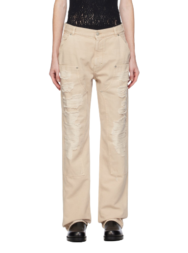Housut 1017 ALYX 9SM Destroyed Trousers Beige | AAUPA0411FA01