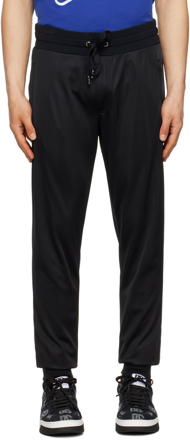 Verryttelyhousut Dolce & Gabbana Black Drawstring Sweatpants Musta | GVXQHTHU7B0