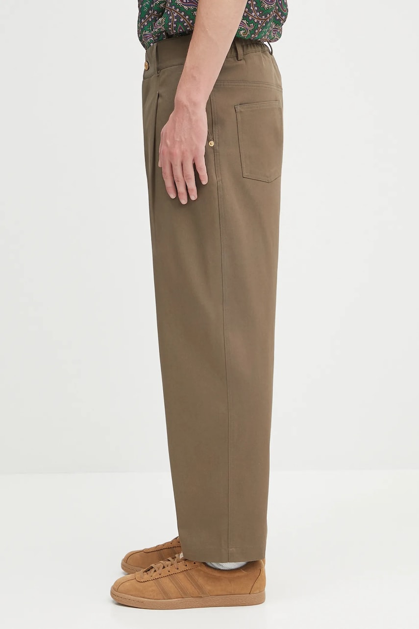Housut Drôle de Monsieur Drôle de Monsieur Le Pantalon Cropped Twill Pants Ruskea | H.BP155.CO214, 1