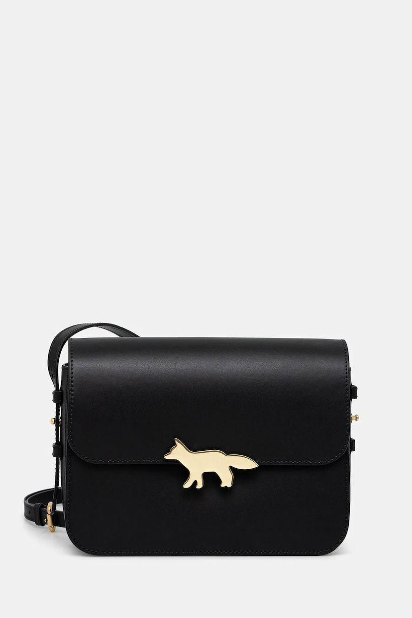 Käsilaukku MAISON KITSUNÉ Edie Large Leather Crossbody Bag Musta | OW05171LR0001