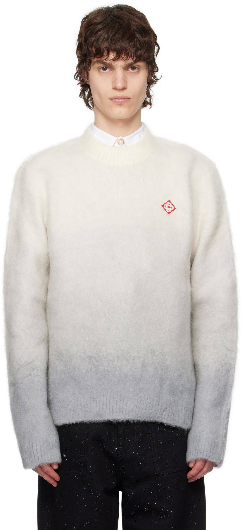 Villapaita Casablanca Casablanca Gradient Mohair Sweater Valkoinen | MPS25-KW-840-01