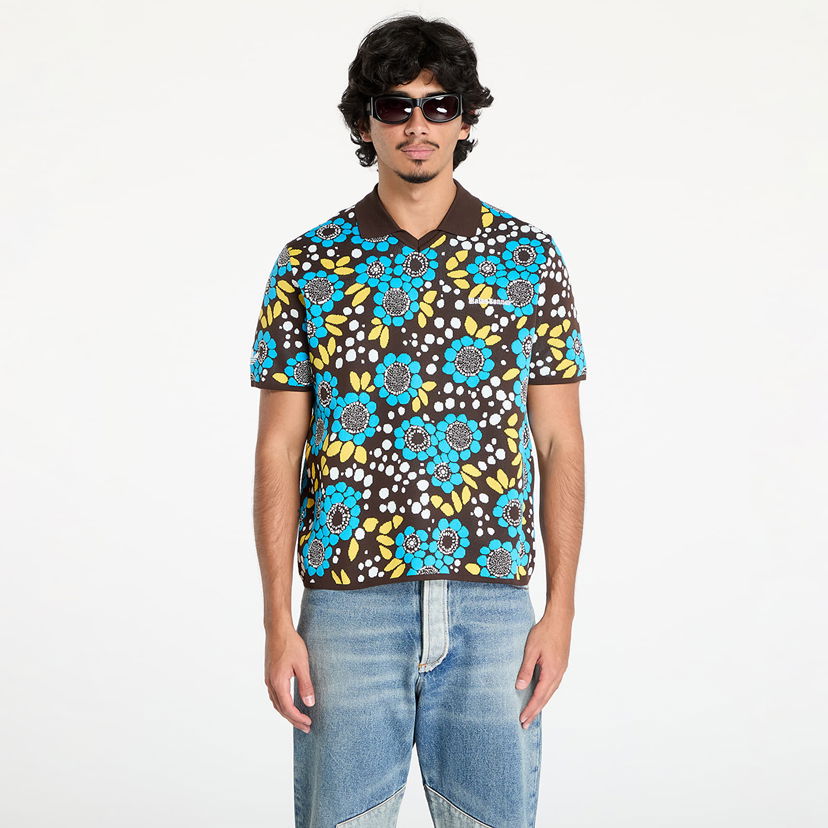 Poolopaita adidas Originals Wales Bonner x Knit Polo Shirt Ruskea | JJ2931