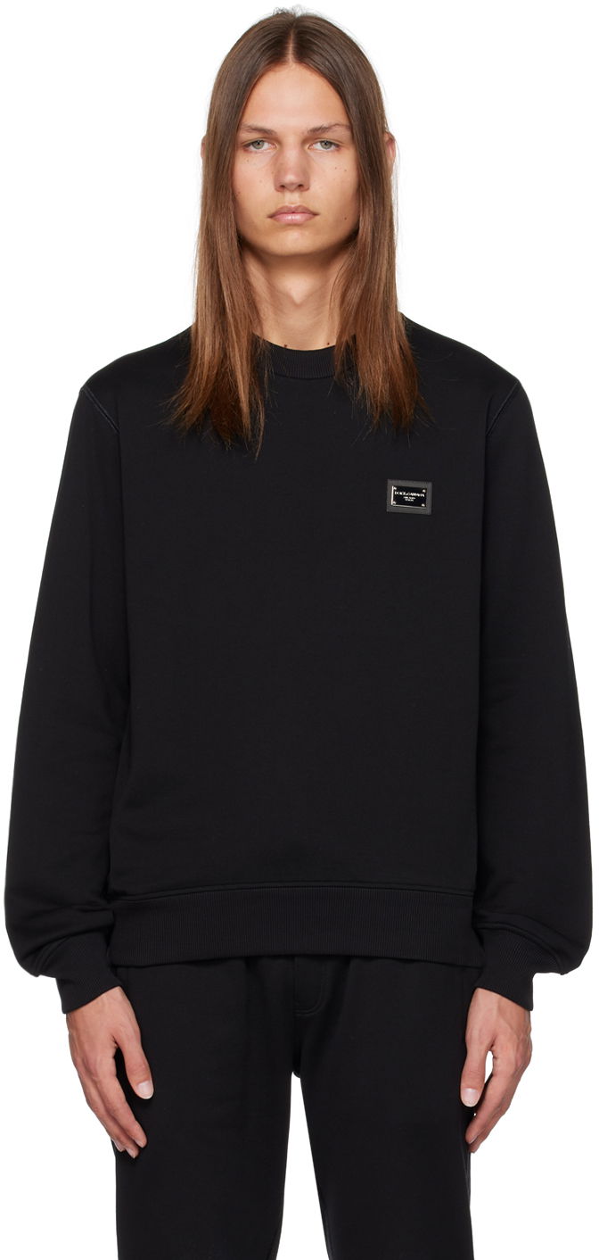 Huppari Dolce & Gabbana Black Plaque Sweatshirt Musta | G9ABJTG7F2G